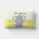 Elephant- en poolpunten, geel en grijs kussen (Achterkant)