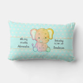 Elephant- en poolpuntjes, peach- en blauwe baby kussen (Achterkant)