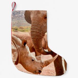 ELEPHANT EN RHINO LIJKEN NIET ELKAAR KLEINE KERSTSOK
