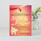 Elephant en Scarf Indian Engagement Party Kaart (Staand voorkant)