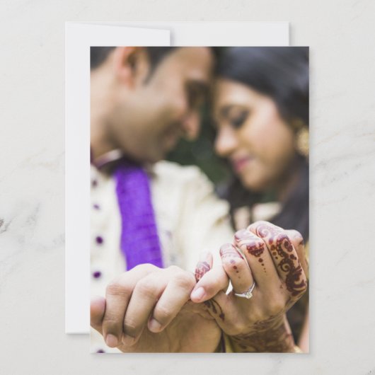 Elephant en Scarf Indian Engagement Party Kaart (Achterkant)