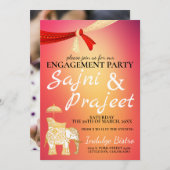 Elephant en Scarf Indian Engagement Party Kaart (Voorkant / Achterkant)