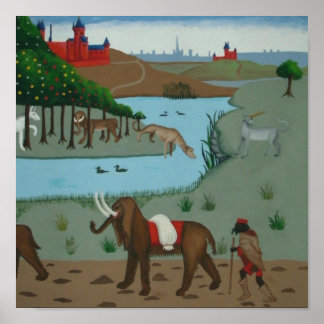 Elephant en Unicorn Poster