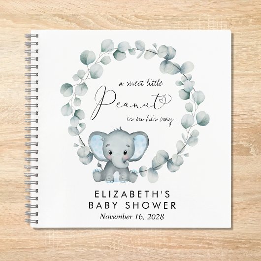 Elephant Eucalyptus Baby Boy Shower Notitieboek