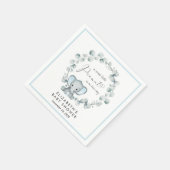 Elephant Eucalyptus Baby Boy Shower Servet (Hoek)