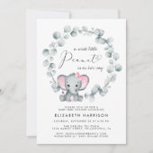 Elephant Eucalyptus Baby Girl Shower Kaart (Voorkant)