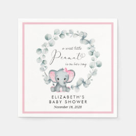 Elephant Eucalyptus Baby Girl Shower Servet