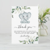 Elephant Eucalyptus Baby shower Bedankkaart (Staand voorkant)