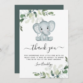 Elephant Eucalyptus Baby shower Bedankkaart