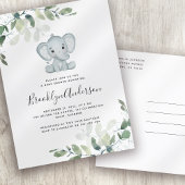 Elephant Eucalyptus Baby shower Uitnodiging