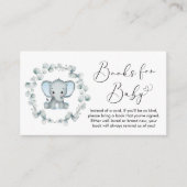 Elephant Eucalyptus Books for Baby Boy Shower Informatiekaartje (Voorkant)