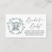 Elephant Eucalyptus Books for Baby shower Informatiekaartje (Voorkant)