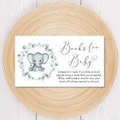 Elephant Eucalyptus Books for Baby shower Informatiekaartje