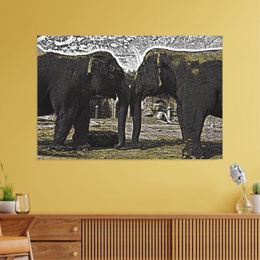 Elephant Eyes Canvas Afdruk (Insitu (Woonkamer))