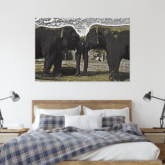 Elephant Eyes Canvas Afdruk (Insitu (Slaapkamer))