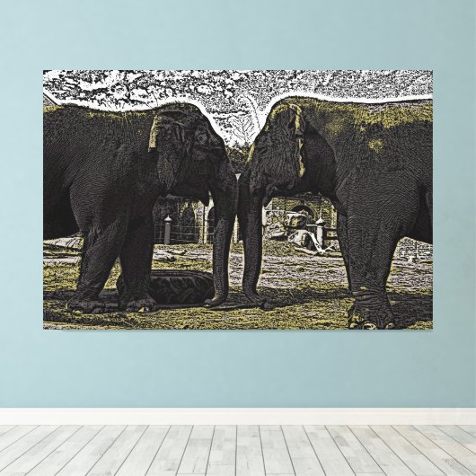 Elephant Eyes Canvas Afdruk (Insitu (Houten vloer))