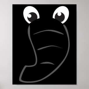 Elephant Face Cute Kinder Halloween Costume Animal Poster
