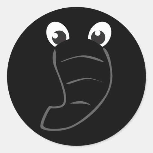 Elephant Face Cute Kinder Halloween Costume Animal Ronde Sticker (Voorkant)