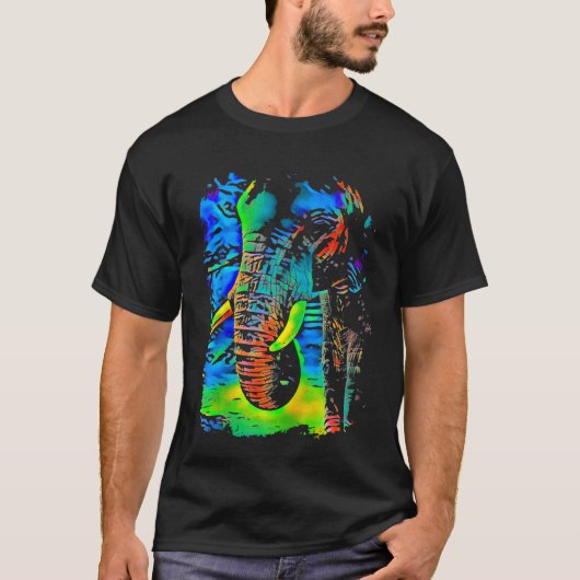 Elephant Face Pop Art T-shirt (Voorkant)
