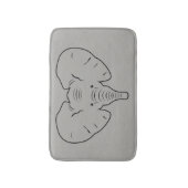 Elephant face silhouet badmat (Voorkant Verticaal)