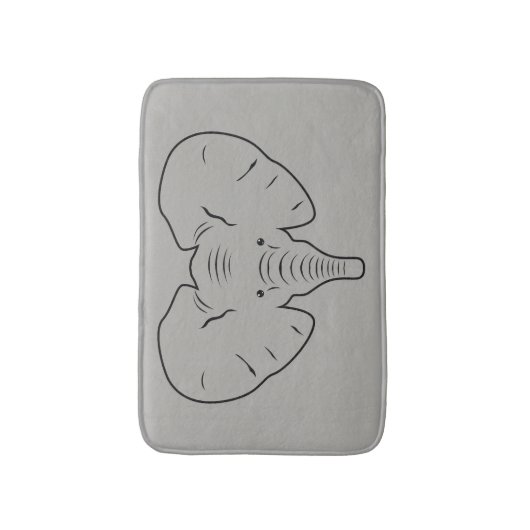 Elephant face silhouet badmat (Voorkant Verticaal)