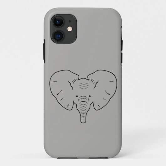 Elephant face silhouet Case-Mate iPhone case (Achterkant)