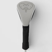 Elephant face silhouet golfheadcover (Voorkant)