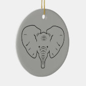 Elephant face silhouet keramisch ornament (Rechts)