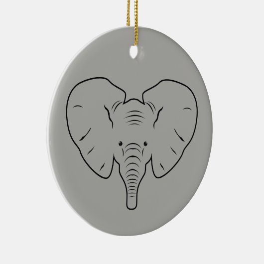 Elephant face silhouet keramisch ornament (Rechts)