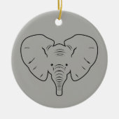 Elephant face silhouet keramisch ornament (Voorkant)