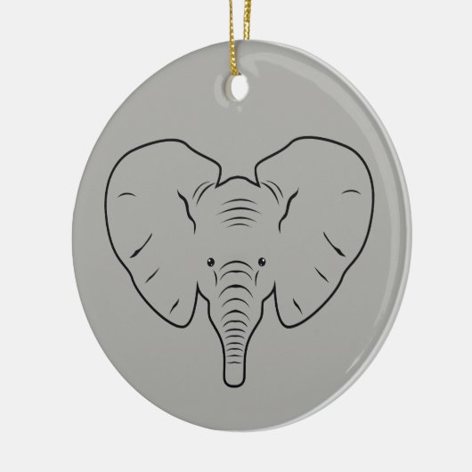Elephant face silhouet keramisch ornament (Links)