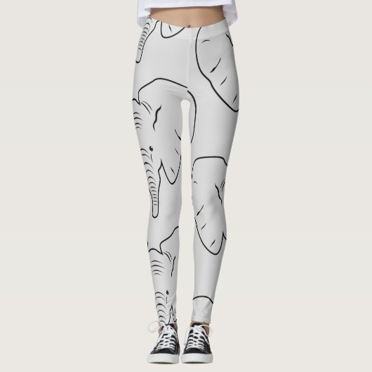 Elephant face silhouet leggings (Voorkant)