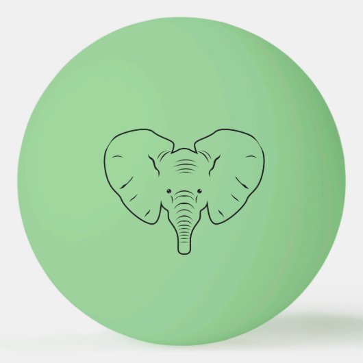 Elephant face silhouet pingpongbal (Voorkant)