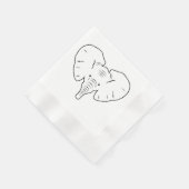 Elephant face silhouet servet (Hoek)