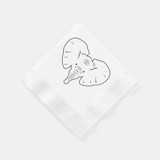 Elephant face silhouet servet (Hoek)