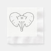 Elephant face silhouet servet (Voorkant)