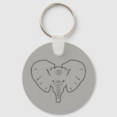 Elephant face silhouet sleutelhanger (Voorkant)
