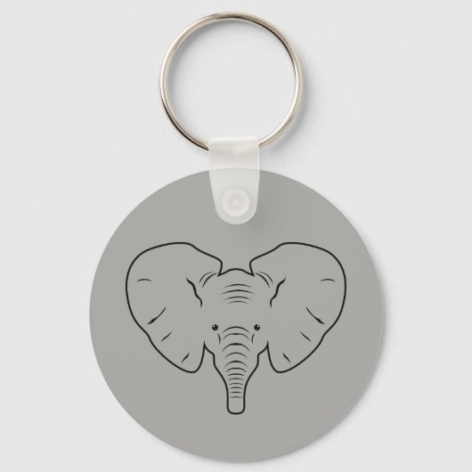 Elephant face silhouet sleutelhanger (Voorkant)