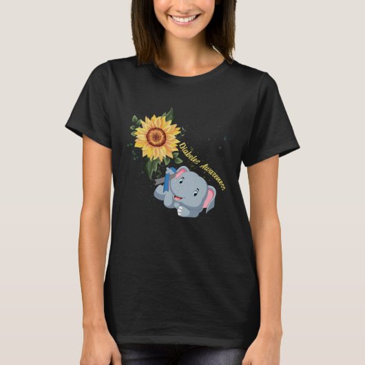 Elephant Faith Hope Fight Love Diabetes Awareness T-shirt (Voorkant)