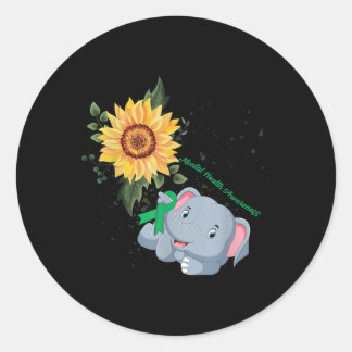 Elephant Faith Hope Fight Love Mental Health Aware Ronde Sticker