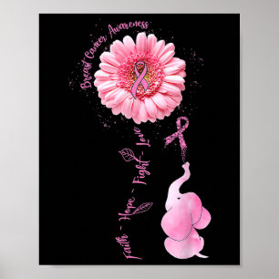 Elephant Faith Hope Love Borstkanker Bewustzijn Poster