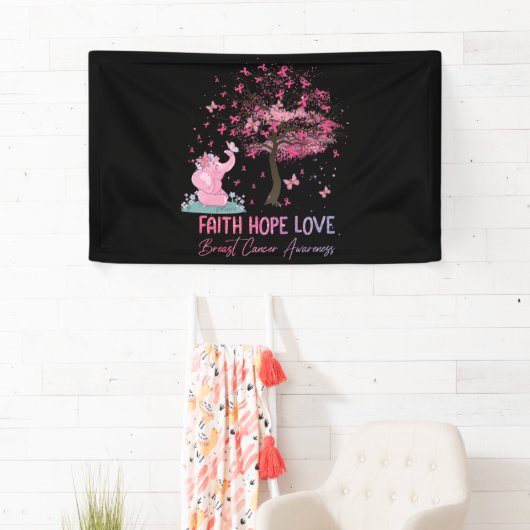 Elephant Faith Hope Love Breast Cancer Awareness Spandoek (Insitu)