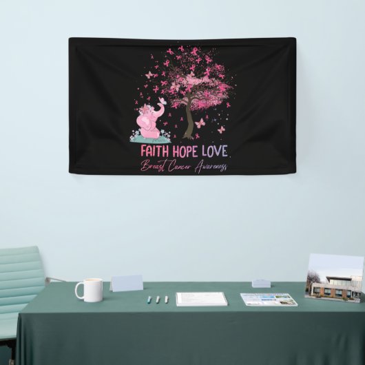 Elephant Faith Hope Love Breast Cancer Awareness Spandoek (Beurs)
