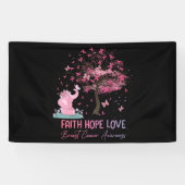 Elephant Faith Hope Love Breast Cancer Awareness Spandoek (Horizontaal)