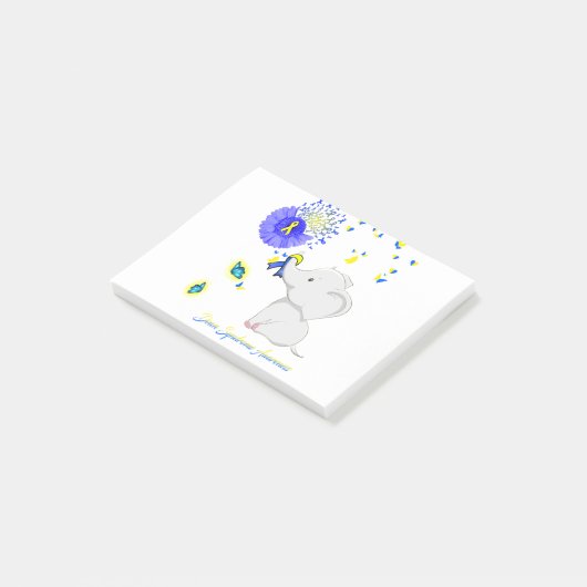 Elephant Faith Hope Love Down Syndroeness Post-it® Notes (Schuin)