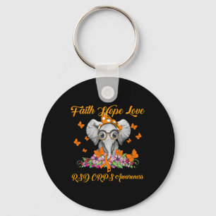 Elephant Faith Hope Love RSD CRPS Awareness Sleutelhanger