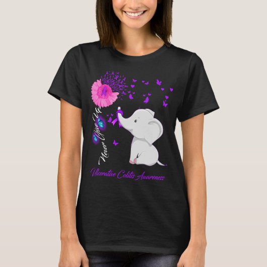 Elephant Faith Hope Love Ulcerative Colitis Awaren T-shirt (Voorkant)