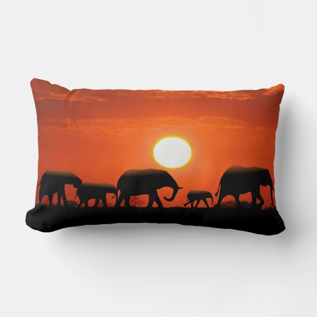 Elephant-familie en Afrikaanse modderdoek Kussen (Voorkant)