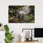 ELEPHANT FAMILIE "GROENE KAMER" #2 POSTER (Thuiskantoor)