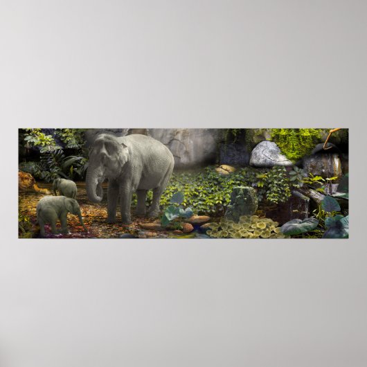 ELEPHANT FAMILIE "GROENE KAMER" POSTER (Voorkant)